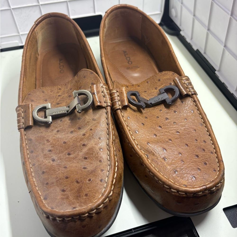 Aldo Men's Tan Leather Loafers